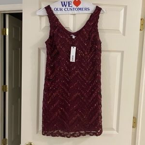 BB Dakota Cocktail Dress Size Small Sequin Maroon